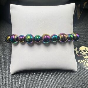 Rainbow Hematite Beaded Bracelet
